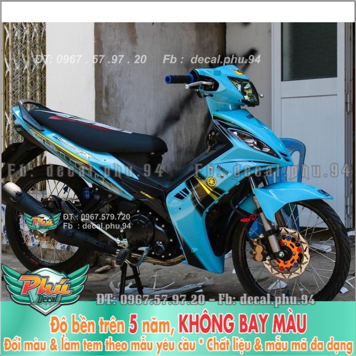 Tem rời Exciter 135 Xanh ngọc , phối đen (H) -1
