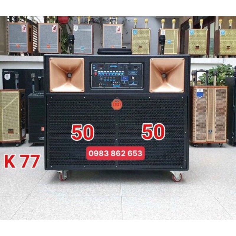 Loa kéo công suất lớn HLOV K77 bas đôi 50