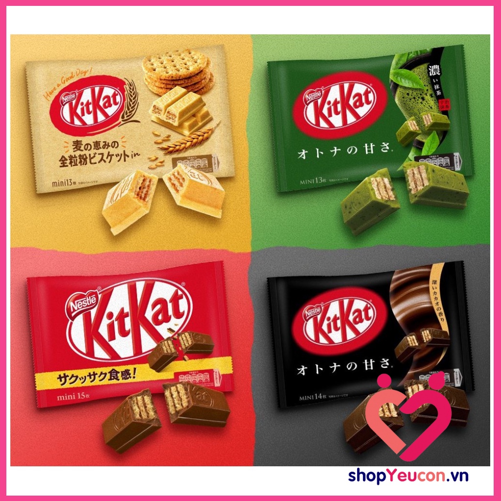 Bánh kitkat nhật bản, kẹo kitkat trà xanh các vị lúa mạch, socola [ Date 8/2022 ]