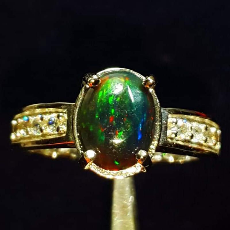 (Hàng Mới Về) Đá Opal Màu Đen Tự Nhiên Kalimaya Đặc Biệt Cho Nữ