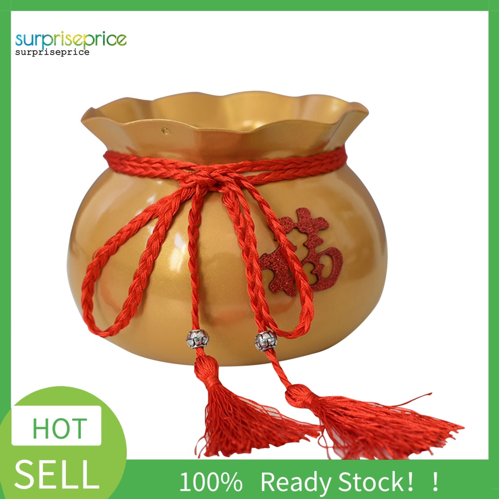 SPA Chậu hoa may mắn bằng kim loại hình túi xách đựng hoa mắt mang lại sự may mắn mùa xuân