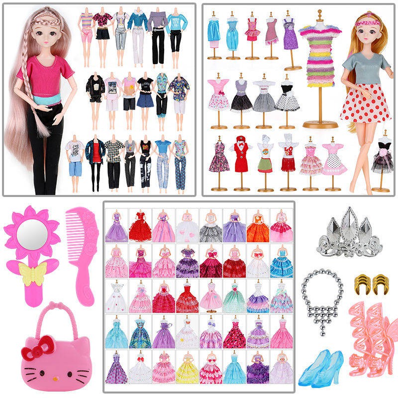 Búp bê barbie thay thế thời trang váy ngắn quần áo giản dị cô gái đồ chơi công chúa váy cưới thời trang phù hợp