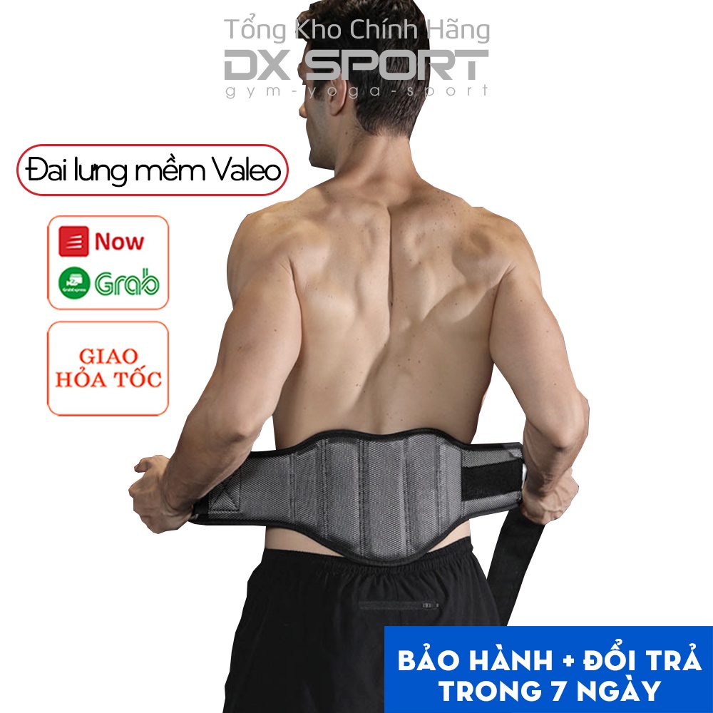 Đai Lưng Tập Gym - Đai Mềm Lục Giác Valeo Bản To 19.5cm hỗ trợ an toàn trong tập luyện