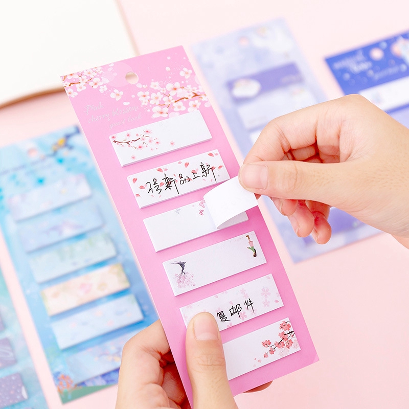 1 Bộ ins Cô Gái Trái Tim Sáu Dán Tiện Lợi Hoạt Hình Sáng Tạo Chỉ Số Ghi Chú Miếng Dán Hướng Dẫn Dán Kết Hợp N Dán