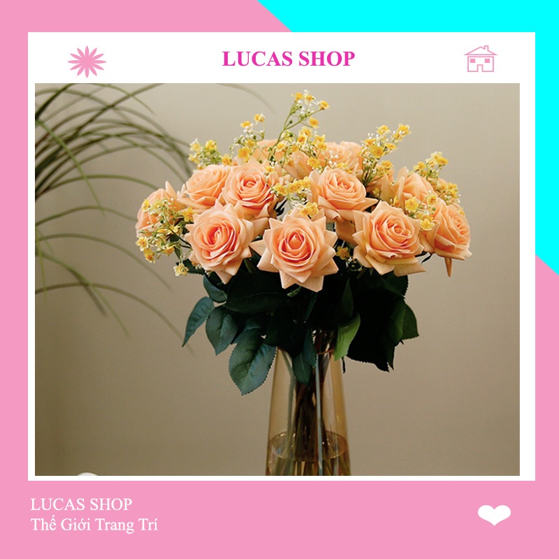 Hoa Giả- Hoa Hồng Cánh Xoắn 1 Bông 47cm Decor Nhà Cửa, Văn Phòng Siêu Xinh