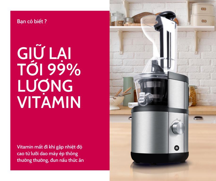 [Mã ELHA22 giảm 6% đơn 300K] Máy ép trái cây Slowjuicer công suất lớn Mishio OJ6-Fruitberry-S 400W