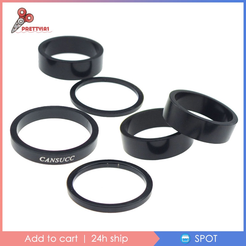 [Prettyia1] Bộ 6 Vòng Đệm Phuộc Trước Điều Chỉnh Chiều Cao Cho Thân Xe Đạp 1-1 / 8 &quot;