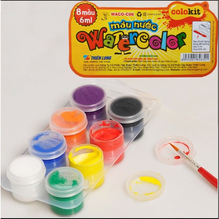 12 màu acrylic tô tượng, màu nhũ vàng, nhũ bạc màu tô tượng thạch cao MUNDO