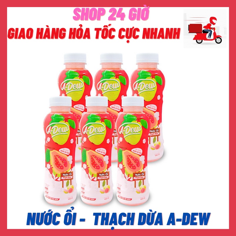 Nước Ổi - Thạch Dừa A-DEW 1 Lốc 6 Chai