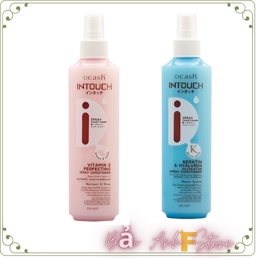 Sịt dưỡng tóc DCASH INTOUCH Keratin & Hyaluron Vitamin E Perfecting chai dưỡng tóc 220ml