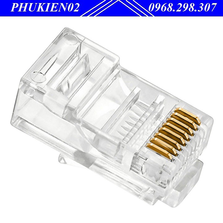 Đầu bấm mạng RJ45 loại thường - Hạt mạng AMP (Bịch 100 hạt mạng )