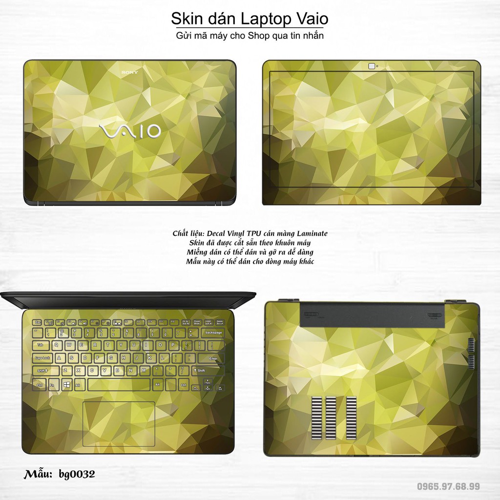 Skin dán Laptop Sony Vaio in hình Vân kim cương (inbox mã máy cho Shop)