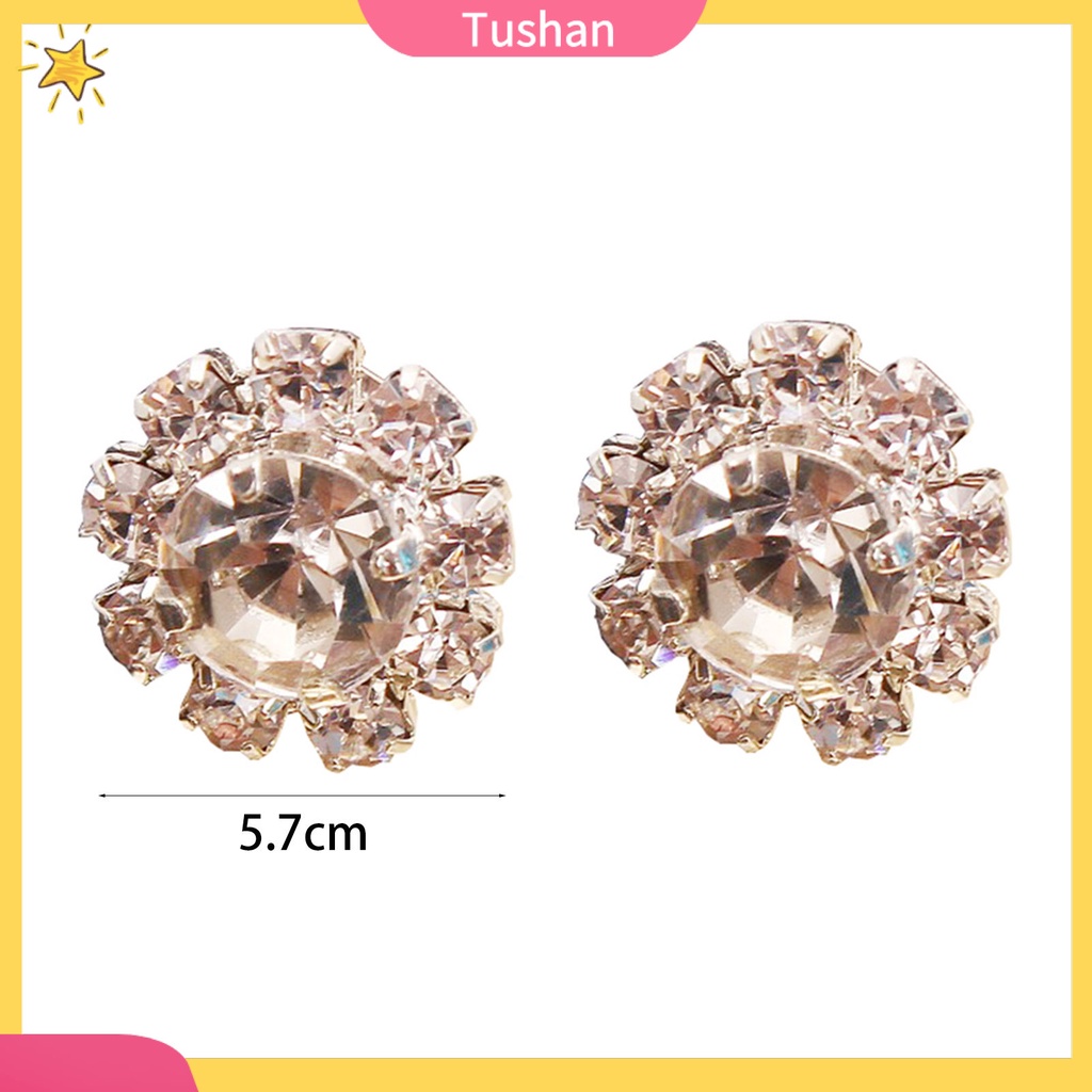 Đôi khuyên tai dạng xỏ đính đá sang trọng thời trang dành cho nữ