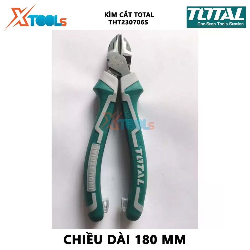 Kìm cắt cao cấp TOTAL THT230706S Kìm cắt dây điện kích thước 7&quot;/180mm, thép CR-V, tay cầm cách điện,bọc cao su chống trơ