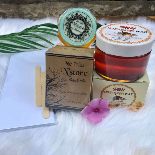 Combo triệt lông wax lông handmade SHINY + mỡ trăn N'STORE [tặng kèm dụng cụ wax]