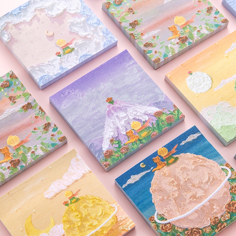 Set 80 Tờ Giấy Ghi Chú Họa Tiết Hoàng Tử Bé Dễ Thương Cho Học Sinh