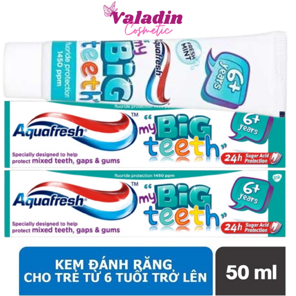 Kem đánh răng cho bé AQUAFRESH My Big Teeth 6+ Years Trên 6 Tuổi 50ml - Kem đánh răng trẻ em