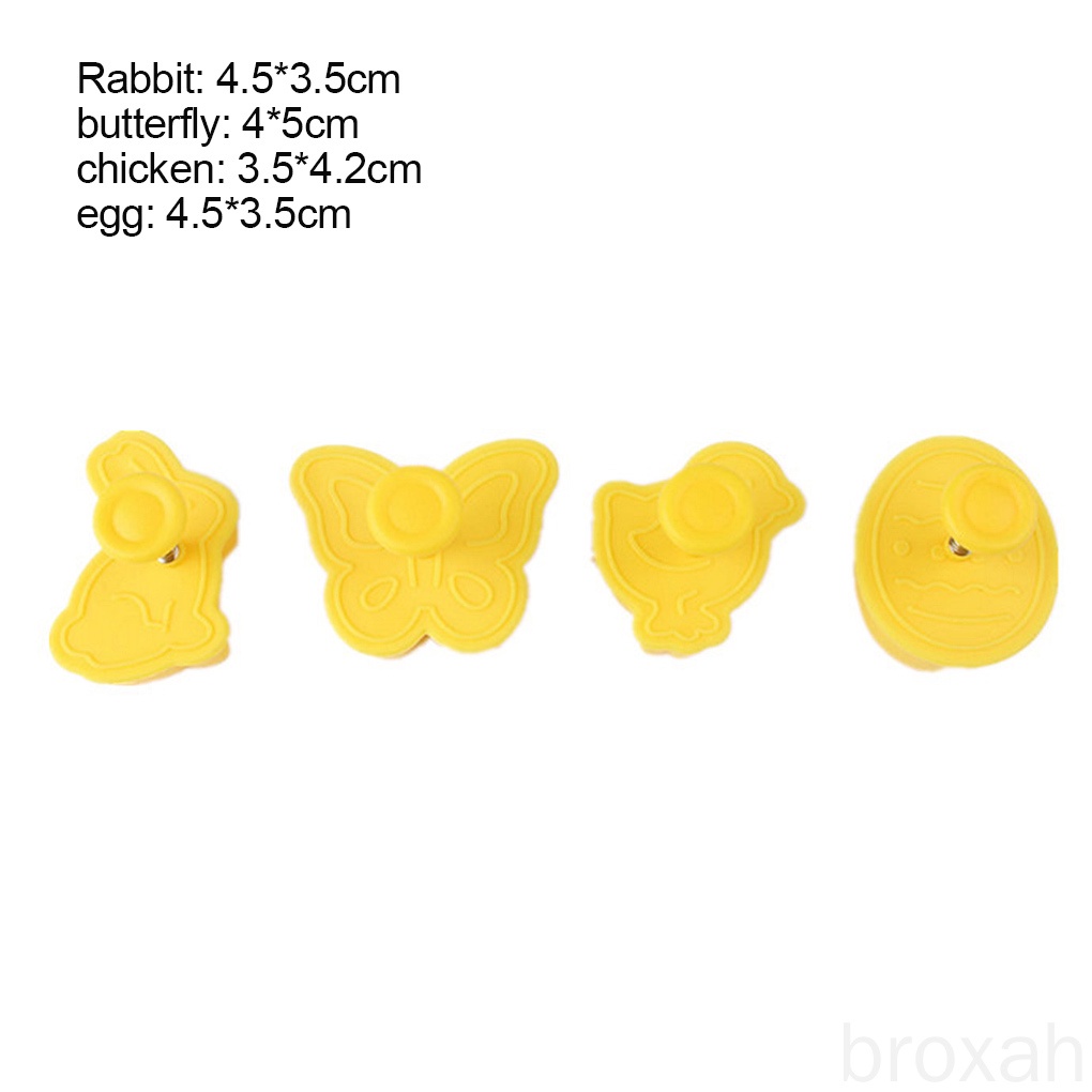 Set 4 Khuôn Nhấn Tạo Hình Làm Bánh Quy Hình Động Vật 3d