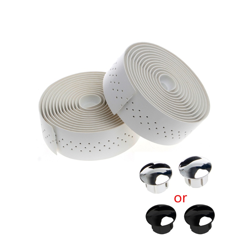 Set 2 Cuộn Băng Quấn Tay Lái Xe Đạp Giả Da Kèm 2 Nút Cắm