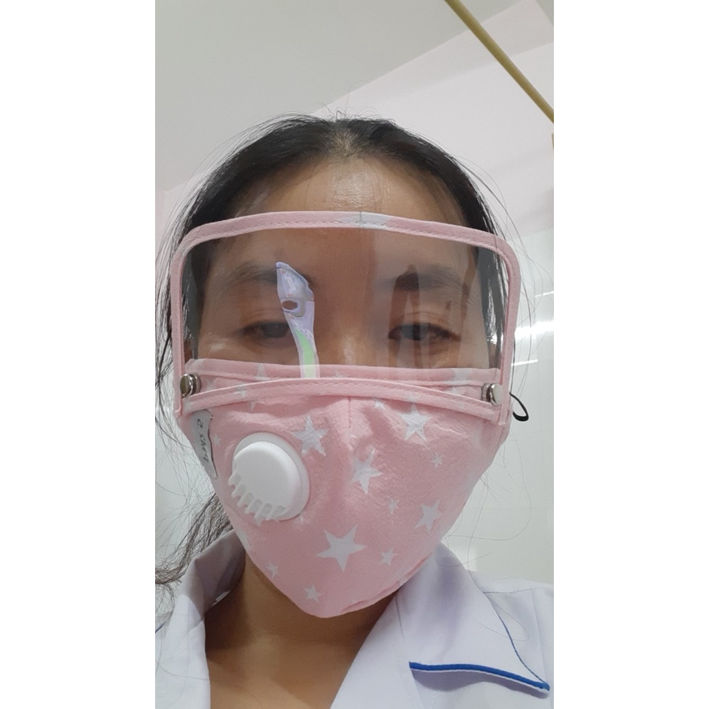 Khẩu trang vải 3 in 1 có kính chắn và bộ lọc khí mẫu mới 2021