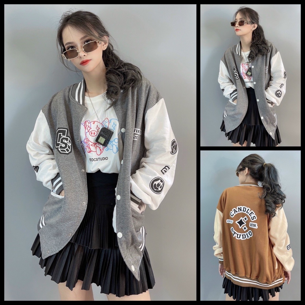 Áo Khoác BOMBER/ Áo Khoác Cardigan Nỉ Bông in CS ♥️ Form Rộng Unisex Nam Nữ HOT TREND 2021