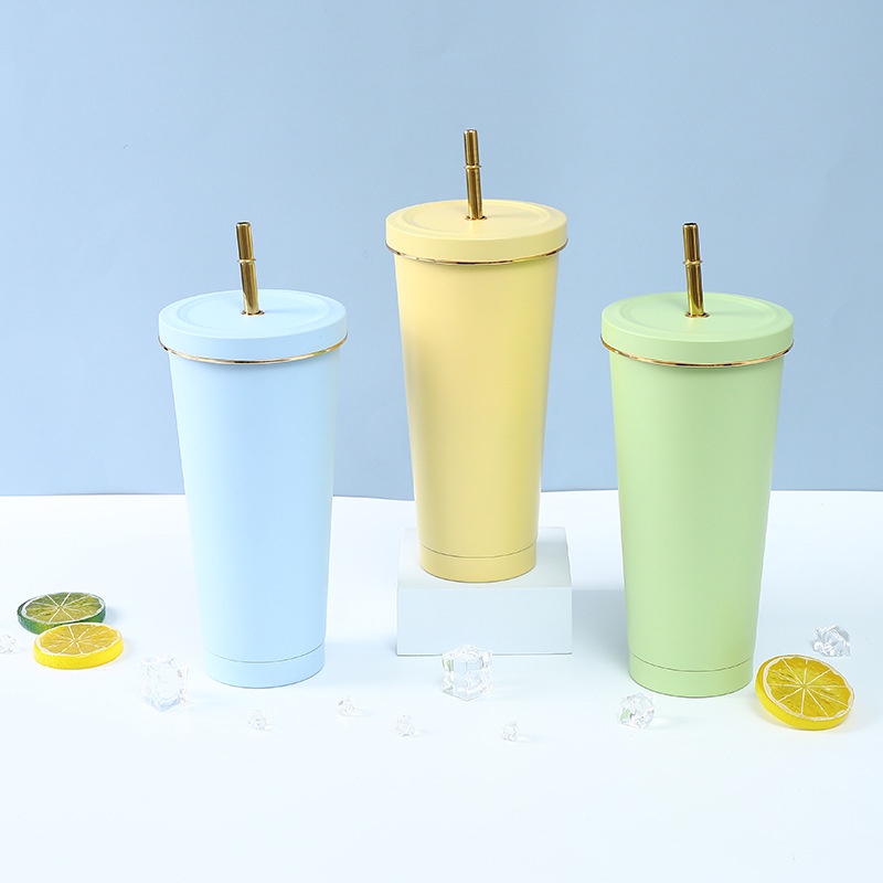 Ly Giữ Nhiệt Inox 750ml Cao Cấp, Cốc Giữ Nhiệt Có Ống Hút Và Nút Chống Tràn Tiện Lợi
