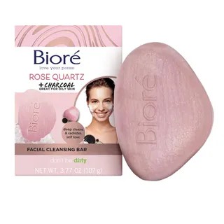 [ Thanh Lý ] Biore - Soap rửa mặt Bioré Rose Quartz + Charcoal Facial Cleansing Bar 107g