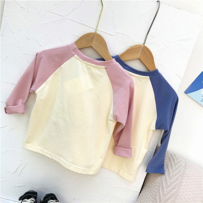 Áo thun cotton tay dài họa tiết hoạt hình cho bé gái