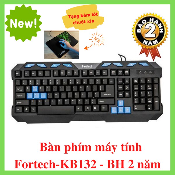 💥Tặng Lót Chuột Xịn💥 Bàn phím KB132,bàn phím máy tính KB132 Fortech KB132 - Bảo hành 2 năm,CHÍNH HÃNG | BigBuy360 - bigbuy360.vn