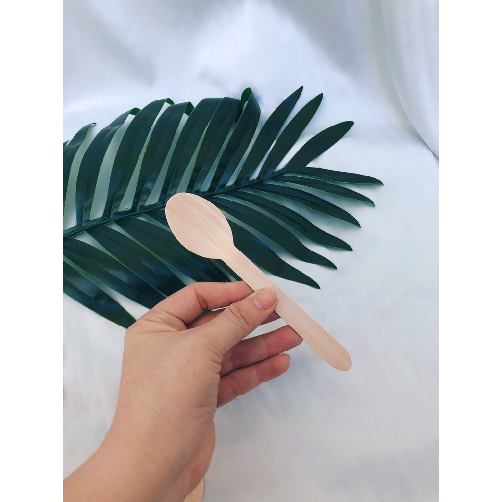 100 Muỗng Gỗ Dài 16cm