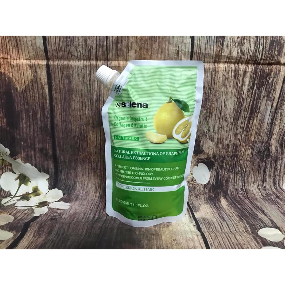 Kem Hấp Tóc Tinh Chất Bưởi Selena 500ml Chống Rụng Tóc, Kích Thích Mọc Tóc Hàng Chính Hãng Cao Cấp