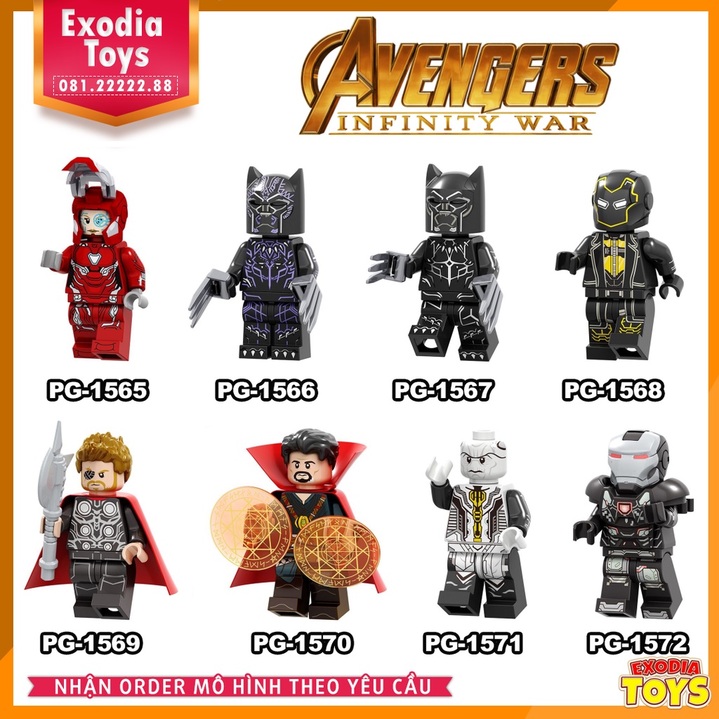 Xếp hình Minifigure Marvel Biệt đội siêu anh hùng Avengers Cuộc Chiến Vô Cực - Đồ Chơi Lắp Ghép Sáng Tạo - POGO PG8136