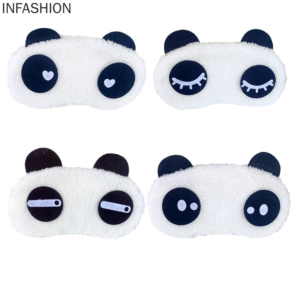 [Hàng mới về] Miếng che mắt ngủ bằng cotton nhung hình gấu trúc dễ thương