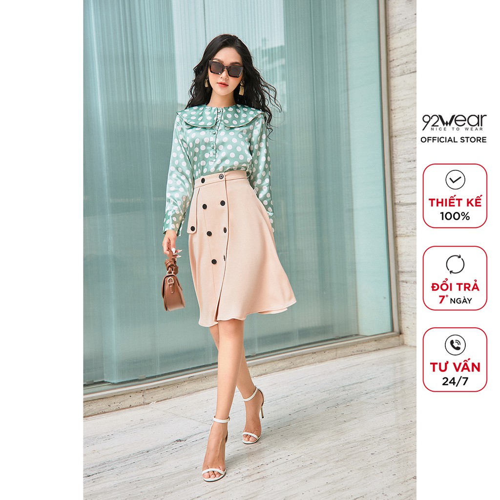 Chân váy dài công sở 92WEAR thanh lịch, tôn dáng phái đẹp JDA1895