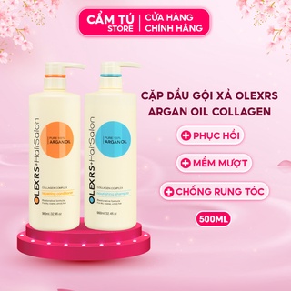 Cặp dầu gội xả Olexrs Argan Oil Collagen Hair Salon 500ML chính hãng phục hồi Tóc Khô Hư Tổn,Hương nước hMyphamchinhhang