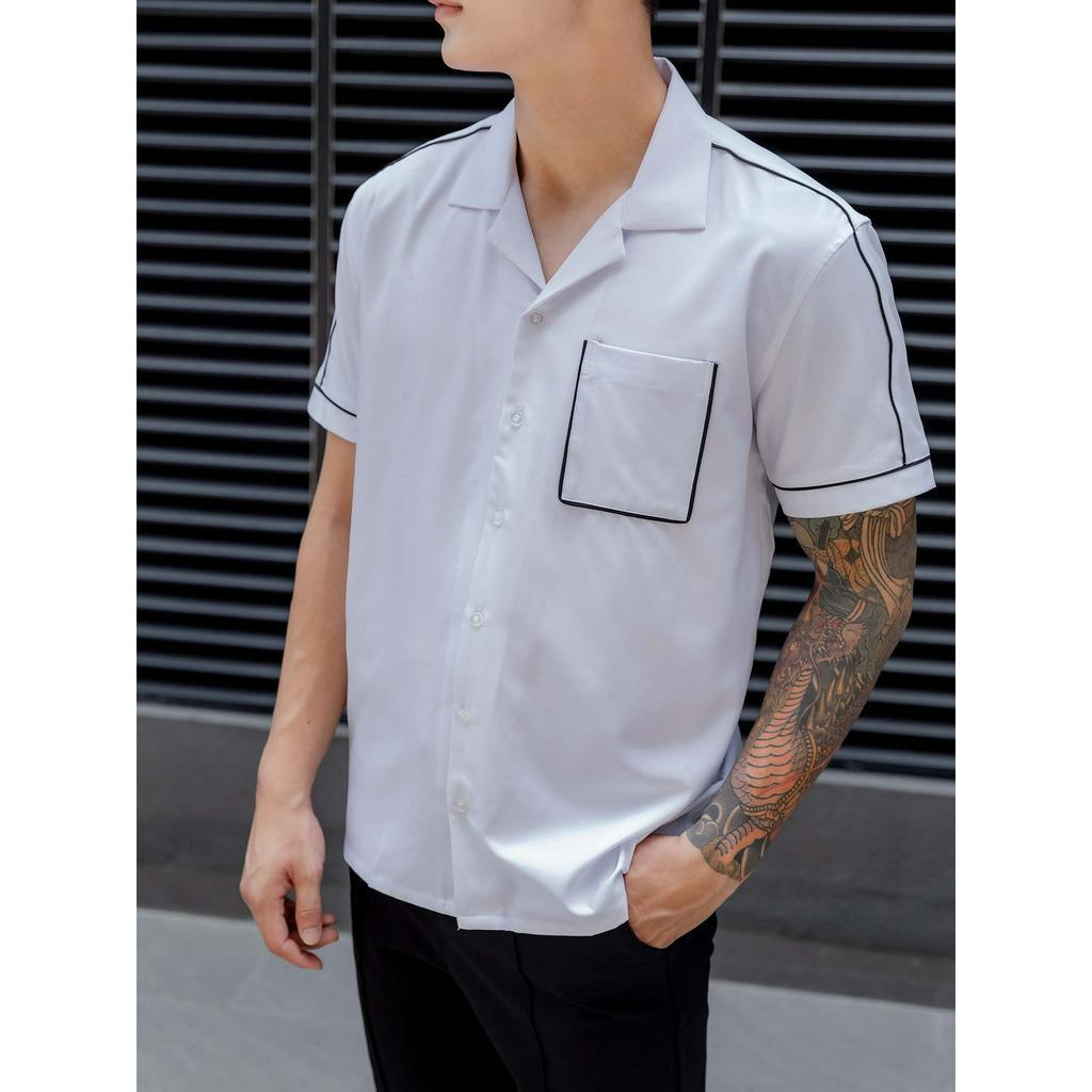 Áo Sơ Mi Nam Coban Contrast Thinline, Chất Vải Cotton Blend Thoải Mái, SM0054-01,SOMEHOW