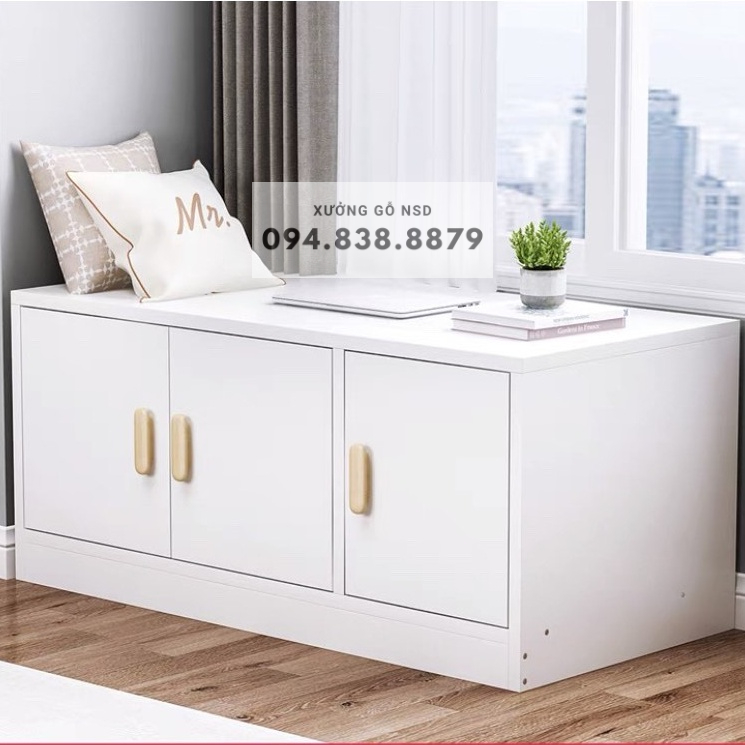 Tủ gỗ thấp tủ kê dọc tường cửa sổ nhiều ngăn gỗ MDF nhập khẩu chống ẩm nhỏ gọn tiện lợi