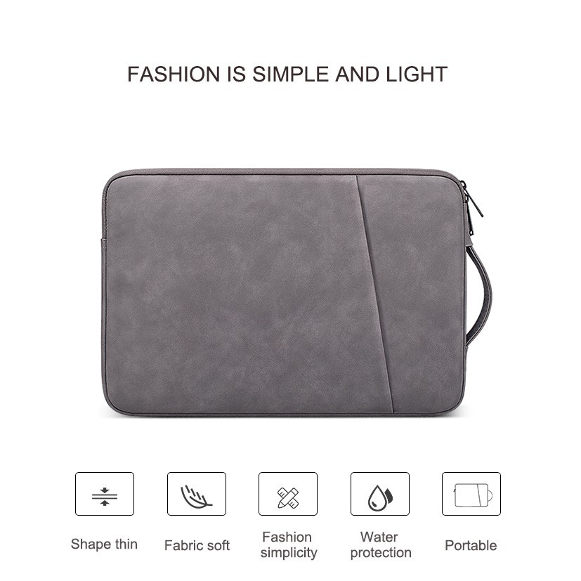Túi da cừu đựng laptop kích thước 13.3 14.1 15.4 inch chất lượng