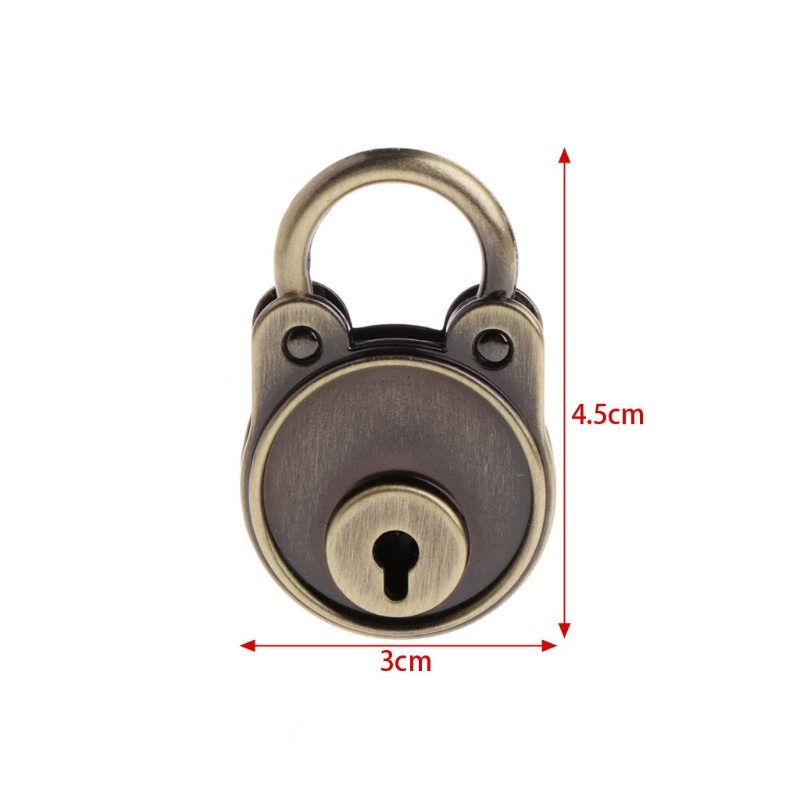 Ổ Khóa Hành Lý Mini Hình Gấu Cổ Điển Kèm Chìa Khóa Tiện Dụng