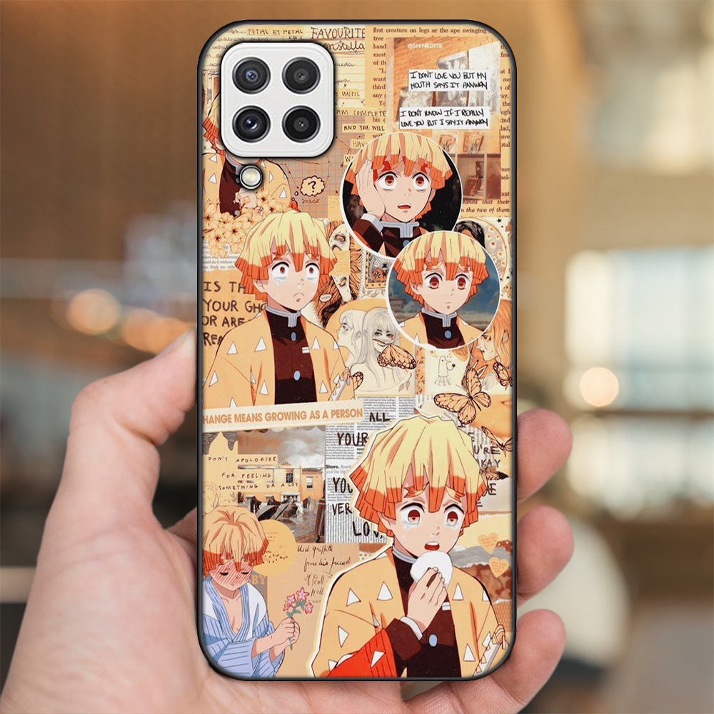 Ốp lưng Samsung A22 4G, A22 5G viền đen in hình Zenitsu Kimetsu no Yaiba