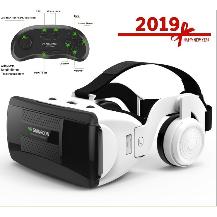 Kính 3D VR Shinecon G06e có headphone + tặng tay game bluetooth 3.0