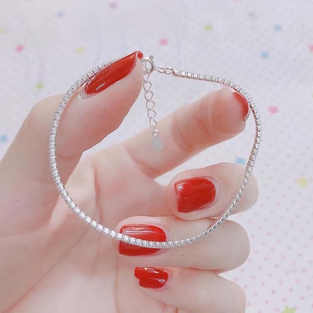 Lắc tay full dải đá bạc nhỏ xinh lấp lánh, bền đẹp chất lượng Mainomi Shop Bạc Xinh