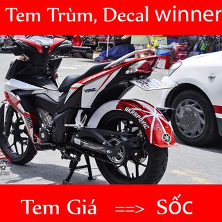 Tem Trùm Decal Xe Winner Đỏ Trắng Thể Thao