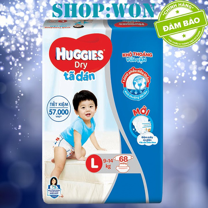 Tã dán Huggies Dry Super Jumbo L68