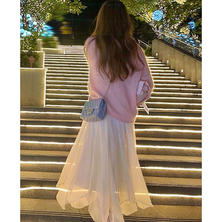 Chân Váy Lưới Dài Dáng Chữ A Lệch Tà Thời Trang Mùa Hè 2022