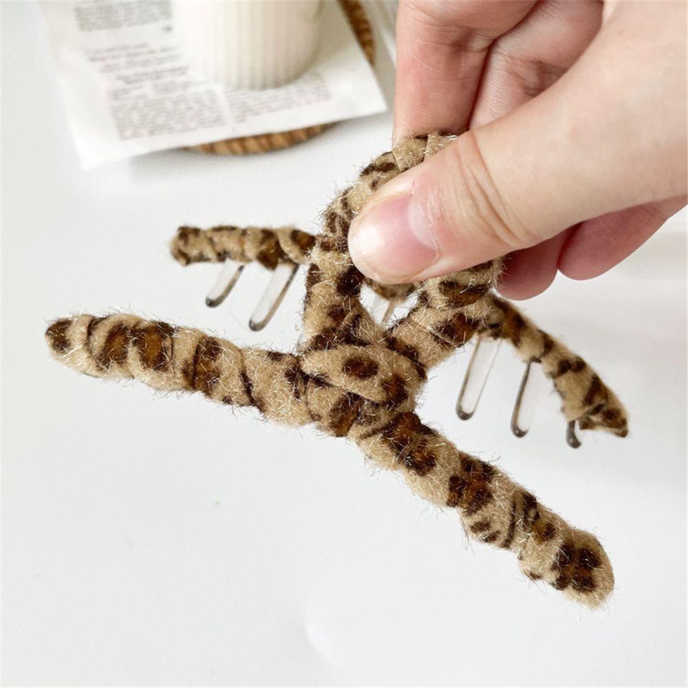 Kẹp Tóc Càng Cua Giả Lông Báo Thời Trang Thu Đông