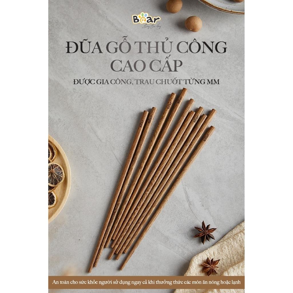 Đũa gỗ cao cấp thủ công BEAR SET 10C