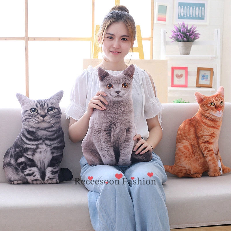 Thú nhồi bông họa tiết mèo dễ thương đáng yêu 50cm