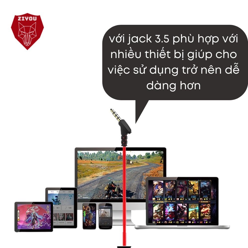 Tai nghe gaming nhét tai ZIYOU GH5 âm thanh super bass, chống ồn cực tốt, có mic có thể tháo rời, tặng bộ phụ kiện