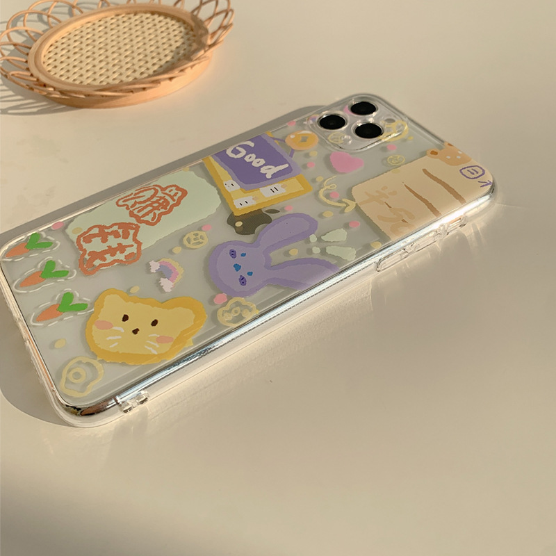 ốp iphone 11 Ốp lưng silicon hình thỏ hoạt hình đáng yêu cho iPhone 11 Pro Max X Xr Xs Max 7 8 Plus Se 2020 12 pro max 12 mini 13 pro max 13 mini